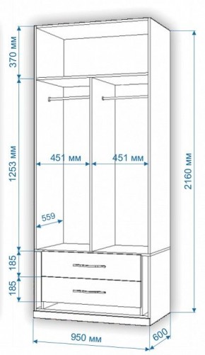 Шкаф платяной Нобиле Пл-95/60 в Серове - serov.mebel24.online | фото 3