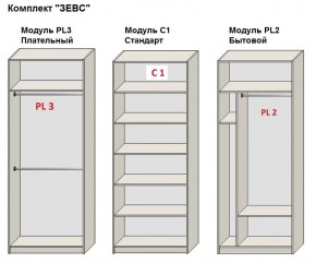 Шкаф распашной серия «ЗЕВС» (PL3/С1/PL2) в Серове - serov.mebel24.online | фото 2