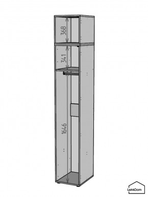 Шкаф с антресолью Linnea MHR-1A-1 2450х400х510 (ДВ-М 11.1.25) в Серове - serov.mebel24.online | фото 3