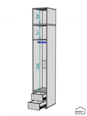Шкаф с антресолью Linnea MHR-1A-3 2450х400х510 (ДВ-М 11.1.25) в Серове - serov.mebel24.online | фото 3