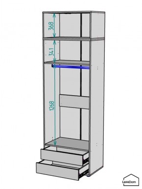 Шкаф с антресолью Linnea MHR-2A-3 2450х800х510 (Белый-М 11.1.2) в Серове - serov.mebel24.online | фото 3