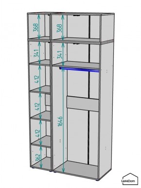 Шкаф с антресолью Linnea MHR-3A-1 2450х1200х510 (ДВ-М 11.1.25) в Серове - serov.mebel24.online | фото 3