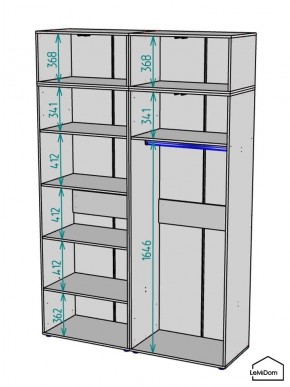 Шкаф с антресолью Linnea MHR-4POA-1 2450х1600х510 (Белый-М 11.1.2) в Серове - serov.mebel24.online | фото 3
