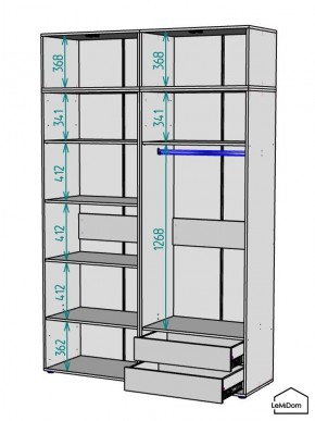 Шкаф с антресолью Linnea MHR-4POA-2 2450х1600х510 (Белый-М 11.1.1) в Серове - serov.mebel24.online | фото 3