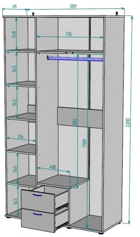 Шкаф с зеркалом Ольга H54_M в Серове - serov.mebel24.online | фото 2