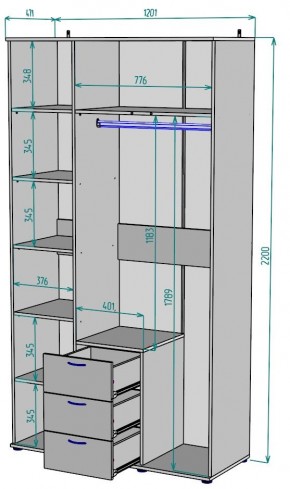 Шкаф с зеркалом Ольга H57_M в Серове - serov.mebel24.online | фото 2