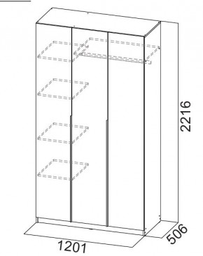 Шкаф ШК-5 (1200) Графит серый в Серове - serov.mebel24.online | фото