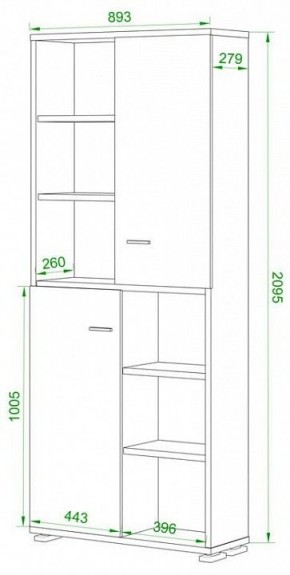 Шкаф-витрина Домино ПУ-30-2-ФС в Серове - serov.mebel24.online | фото 2