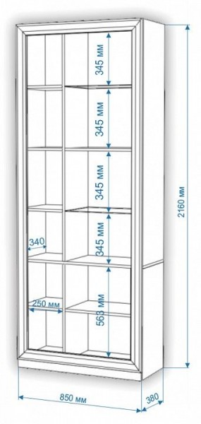 Шкаф-витрина Нобиле ШВтВ-ФСД-ФГК в Серове - serov.mebel24.online | фото 3