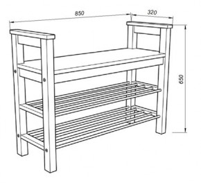 Скамья 85 Кантри для обуви, массив сосны, цвет белый в Серове - serov.mebel24.online | фото 3