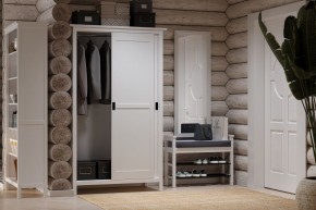 Скамья 85 Кантри для обуви, массив сосны, цвет белый в Серове - serov.mebel24.online | фото 4