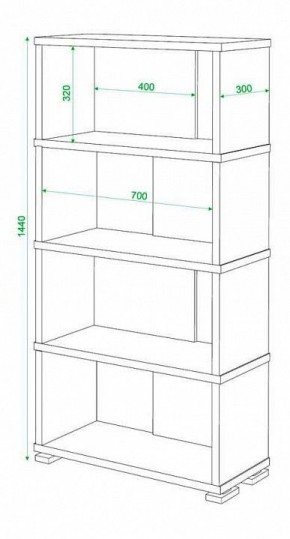 Стеллаж книжный Домино нельсон СБ-10_4 в Серове - serov.mebel24.online | фото 2