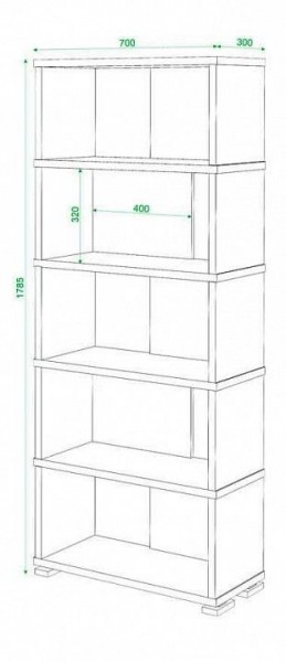 Стеллаж книжный Домино нельсон СБ-10_5 в Серове - serov.mebel24.online | фото 3