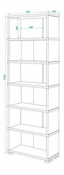 Стеллаж книжный Домино нельсон СБ-10_6 в Серове - serov.mebel24.online | фото 2