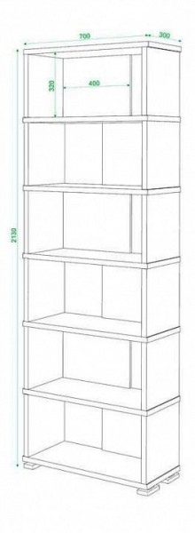 Стеллаж книжный Домино СБ-10_6 в Серове - serov.mebel24.online | фото 3