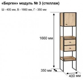 Стеллаж комбинированный Берген-3 в Серове - serov.mebel24.online | фото 10