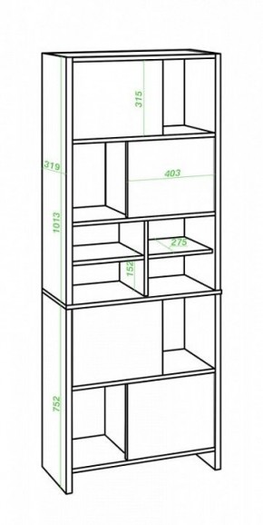 Стеллаж комбинированный Домино Lite СТЛ-ЗВХ в Серове - serov.mebel24.online | фото 2