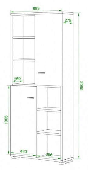 Стеллаж комбинированный Домино ПУ-30-2 в Серове - serov.mebel24.online | фото 2