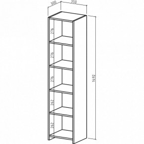 Стеллаж комбинированный Лайт-1 в Серове - serov.mebel24.online | фото 2