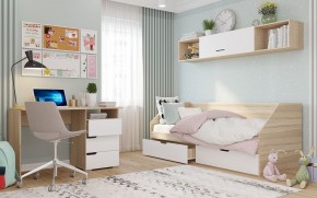 Стол 1200/3 ящика АНТАЛИЯ (Сонома/Белый софт) в Серове - serov.mebel24.online | фото 2