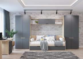 Стол 1200/3 ящика АНТАЛИЯ (Сонома/Графит софт) в Серове - serov.mebel24.online | фото 2