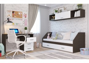 Стол 1200/3 ящика НЕНСИ (Венге/Белый глянец) в Серове - serov.mebel24.online | фото 2
