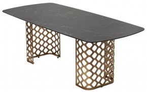 Стол CHIAVARI 220 KL-116 Черный мрамор матовый, итальянская керамика / бронзовый, ®DISAUR в Серове - serov.mebel24.online | фото 7