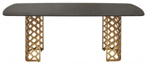 Стол CHIAVARI 220 KL-116 Черный мрамор матовый, итальянская керамика / бронзовый, ®DISAUR в Серове - serov.mebel24.online | фото 8
