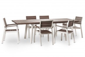 Стол Гармония раздвижной (Harmony Extendable) белый-капучино в Серове - serov.mebel24.online | фото 6
