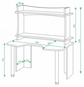 Стол компьютерный Домино lite СКЛ-Игр140 в Серове - serov.mebel24.online | фото 2
