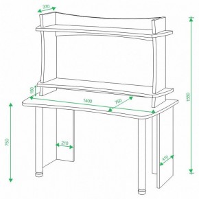 Стол компьютерный Домино lite СКЛ-Софт140+НКИЛ140 ВЛ в Серове - serov.mebel24.online | фото 2