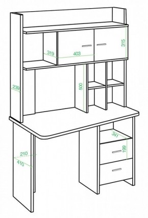 Стол компьютерный Домино Lite СКЛ-Трап120+НКЛХ-120 В ЛЕВ в Серове - serov.mebel24.online | фото 2