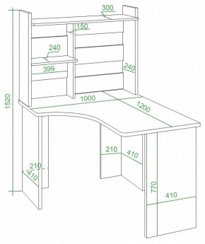 Стол компьютерный Домино Lite СКЛ-Угл120+НКЛ-100 в Серове - serov.mebel24.online | фото 2