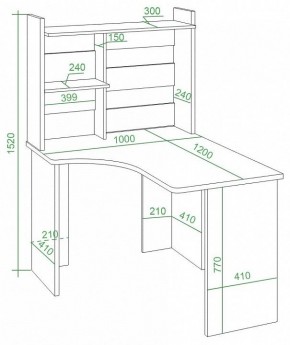 Стол компьютерный Домино Lite СКЛ-Угл120+НКЛ-100 в Серове - serov.mebel24.online | фото 2
