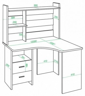 Стол компьютерный Домино Lite СКЛ-Угл120+НКЛХ-120 в Серове - serov.mebel24.online | фото 2