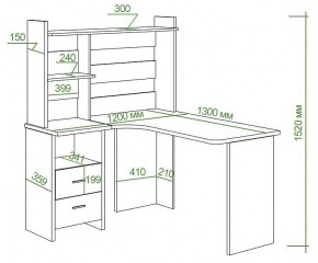 Стол компьютерный Домино Lite СКЛ-Угл130+НКЛ-120 в Серове - serov.mebel24.online | фото 2