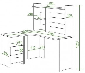 Стол компьютерный Домино Lite СКЛ-Угл130+НКЛ-130 в Серове - serov.mebel24.online | фото 2