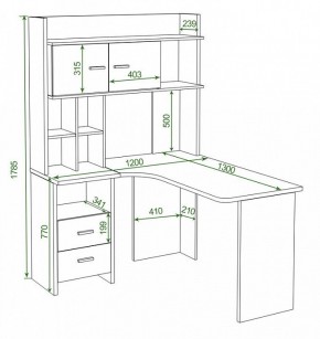 Стол компьютерный Домино Lite СКЛ-Угл130+НКЛХ-120 КШ ЛЕВ в Серове - serov.mebel24.online | фото 2