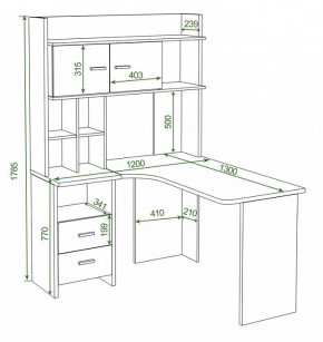 Стол компьютерный Домино Lite СКЛ-Угл130+НКЛХ-120 КВ ЛЕВ в Серове - serov.mebel24.online | фото 2