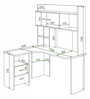 Стол компьютерный Домино Lite СКЛ-Угл130+НКЛХ-130 ВК ЛЕВ в Серове - serov.mebel24.online | фото 2