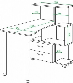 Стол компьютерный Домино СЛ-5-3СТ-2+БЯ в Серове - serov.mebel24.online | фото 2