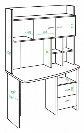 Стол компьютерный Нельсон Lite СКЛ-Крл120+НКЛХ-120 Н ЛЕВ в Серове - serov.mebel24.online | фото 2