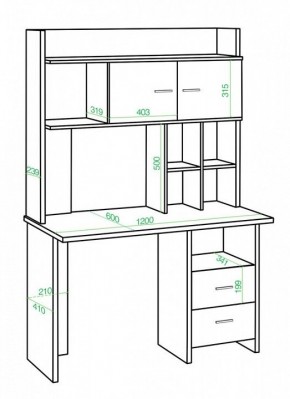 Стол компьютерный Нельсон Lite СКЛ-Прям120+НКЛХ-120 БЕ в Серове - serov.mebel24.online | фото 2