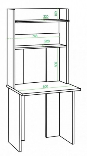Стол компьютерный Нельсон Lite СКЛ-Прям80+НКЛХ 80 в Серове - serov.mebel24.online | фото 2