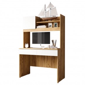 Стол компьютерный Селфи (ПН-17/ПС-5/ТБ-22) крафт/белый в Серове - serov.mebel24.online | фото 2