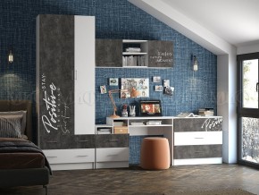ВЕГА NEW Позитив Стол компьютерный (Бетон темный/белый) в Серове - serov.mebel24.online | фото 2