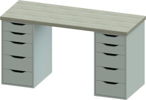 Стол письменный Ингар 2/55 140x75x55, дуб беленый/белый в Серове - serov.mebel24.online | фото 2