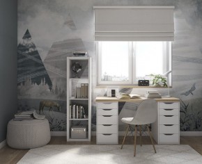 Стол письменный Ингар 2/55 140x75x55, дуб беленый/белый в Серове - serov.mebel24.online | фото 4