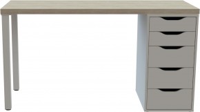Стол письменный Ингар 2/5Т 140x75x55, дуб беленый/белый в Серове - serov.mebel24.online | фото 2