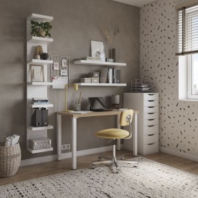 Стол письменный Ингар 2/ТТ 140x75x55, дуб беленый/белый в Серове - serov.mebel24.online | фото 4